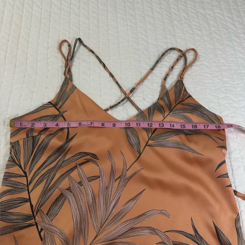 L'ATISTE Mermaid Tails Coral Brown Leaf Pattern Midi Dress - Picture 9 of 15